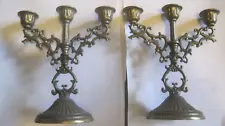 VTG Set Of 2 Mini Candelabra 5x5” CANDLEHOLDE Silvertone Goth/Boho Made In ITALY