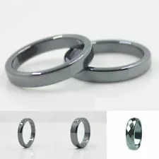 Unisex Exquisite Rings Hematite Finger Ring Flat Smooth Simple Non-magnetic