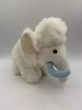 Vintage Animal Fair White Woolly Mammoth Blue Tusks Elephant Stuffed Plush RARE