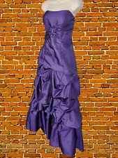 MORI LEE MADELINE GARDNER UK 16 PURPLE STRAPLESS PROM BRIDESMAID OCCASION DRESS