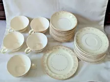 30 Piece Fine China Dishware Set with Gold Trim