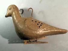 Vintage Hunting Bird Decoy Pigeon or Dove with Clip and Hanger - Unknown Maker