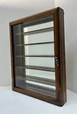 Heavy Duty Solid Wood W/ Mirrored Back & Glass Door Wall Curio Display Cabinet