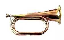 Real Full Size Pure Brass Bugle To Play Brown for School Band Cavalry Miltary