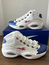 New REEBOK QUESTION MID ALLEN IVERSON BASKETBALL WHITE BLUE GX0227