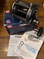 Penn 345 GTi Super Level Wind w/ box. manual, wrench, clamps, lube