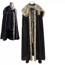 Jon Snow Costume Game of Thrones Season 8 outfit Cosplay Suit with Cloak