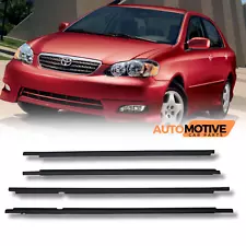 For 2003-2008 Toyota Corolla 4 Pc Weather Strips Window Moulding Trim Seal Belt