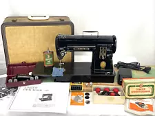 New ListingSERVICED Portable Heavy Duty Vtg Singer 301A Long Bed Sewing Machine Slant Shank