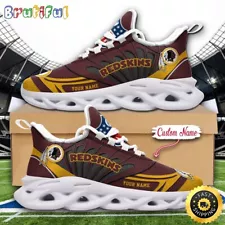 NFL Washington Redskins Max Soul Shoes Custom Name Football Shoes Sports