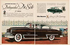 1953 DESOTO Firedome V8 2-tone Brown 4-door Sedan two-page Vintage Ad