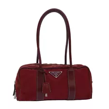 PRADA Shoulder Bag Nylon Red Auth 81467