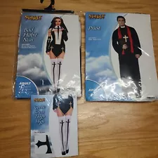 Halloween Costumes For Couple Bad Habit Nun Thigh High Goth Socks And Priest New