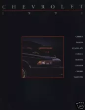 1991 Chevrolet 20-page Sales Brochure Catalog - Camaro Caprice Corvette Beretta