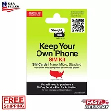 Straight Talk Keep Your Own Phone SIM Kit, No Airtime - Prepaid