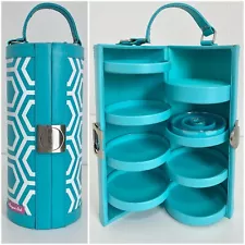 Authentic Origami Owl Mobile Jewelry Bar Travel Case Box Teal Large portable D