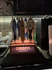 Dallas Cowboys lighted 7 beer tap handle WOOD display KEG BAR GAME ROOM REC