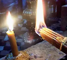 33 HOLY Candles Lit from the Holy Fire of Jesus' Tomb Holy Sepulchre,Jerusalem