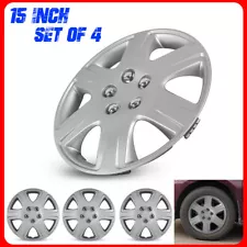 15" Push-on Silver Set of 4 Wheel Cover Hubcaps for 2005-2008 Toyota Corolla