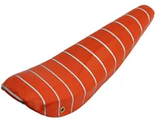 GENUINE 17" LONG VINYL BANANA SEAT IN SPARKLE/ORANGE W/SILVERSTRIPE FOR 20" BIKE