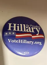 Hillary Clinton for President Campaign Political Button Pin HillaryClinton.Com