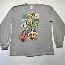 WONDER WOMAN 75 COMIC PAGE Licensed 2017 Men's Long Sleeve Sz L Graphic T-Shirt