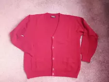 Franco Ponti - Red Merino Wool Blend V-Neck Cardigan. Size XL . CHARITY SALE