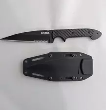 CRKT Dragon 2010KNS Serrated Fixed blade Knife Black Rare Discontinued