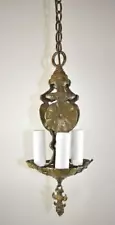 Vintage Gothic Revival 3 Light Hall Chandelier