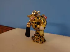 2020 Ty Beanie Boos Mini Boo keychain, 2" Sterling the leopard with tassel