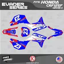 Graphics Kit for Honda CRF125F (2019-2024) CRF 125F Evader Series - Red Blue