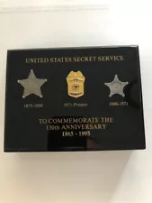 POLICE - U.S. Secret Service 3 Mini badges 135th Anniversary 1865-1995