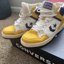 Converse Weapon High 2002 Magic Johnson Lakers Size 10 Purple/Gold/White Retro