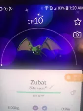 Pokemon GO Shiny ZUBAT L1 ✨✨✨✨ - LOWEST eBAY PRICE$$$$