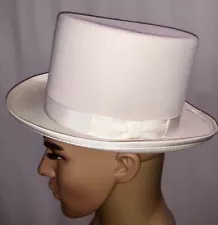 Quality Headwear Designer Collection Made in USA White Top Hat Sz M Original Box