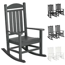 Outdoor Rocking Chairs HDPE Slatted Design, Porch Rocker