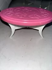 Barbie Pink Coffee Table With White Legs For Doll Used