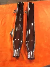 HARLEY DAVIDSON CHROME SLIP ON MUFFLERS FOR WIDE GLIDE FATBOB DYNA