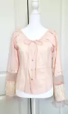 Victorian Edwardian Rennaisance Vintage Style Blouse Top Pink DRESS U BY SHARON