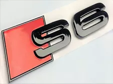 BLACK S6 FIT AUDI S6 REAR TRUNK EMBLEM BADGE NAMEPLATE DECAL LETTER NUMBER (For: 2014 Audi S6)