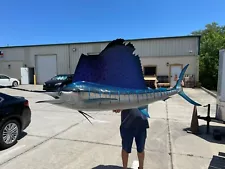 110" Pacific Sailfish Two Sided Fish Mount Replica - Quick Production