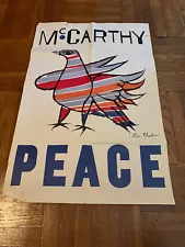 ORIGINAL BEN SHAHN McCARTHY PEACE POSTER 1968