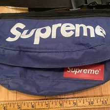 Supreme Navy Blue Nylon Fanny Pack