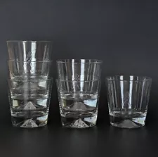 Set 6 Johnnie Walker Whiskey Rock Glasses Prism Bases Embossed Logo NEW