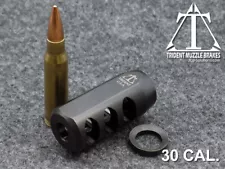 1/2x28 308 30cal black nitride muzzle brake w/ crush washer. Made in the U.S.A.