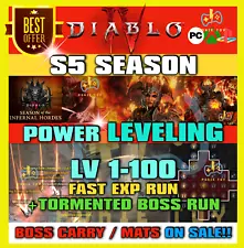 ð¥DIABLO 4 POWER LEVEL✨BOSS RUN+MATS ON SALE!!✨TORMENT DURIEL✨GOLD✨SEASON 5 S5