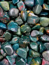 Bloodstone Tumbled Stone - Polished Natural Bloodstone Stone from India