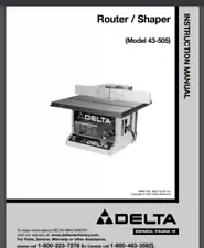 Delta 43-505 Router Shaper Owner Manual 18 pages for year 2001 Com Bound