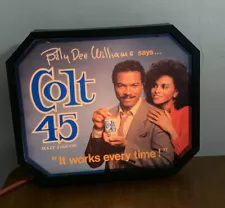 Vintage Colt 45 Billy Dee Williams Lighted Sign "It Works Every Time"