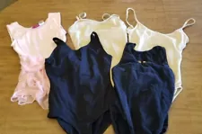 Lot Of 5 Leotards. 12 14 L 8 10 Womens Small Nude Black Pink Free Shipping